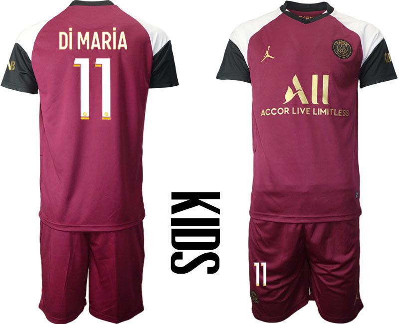 Youth 2020-2021 club Paris St German away #11 red Soccer Jerseys->paris st german jersey->Soccer Club Jersey